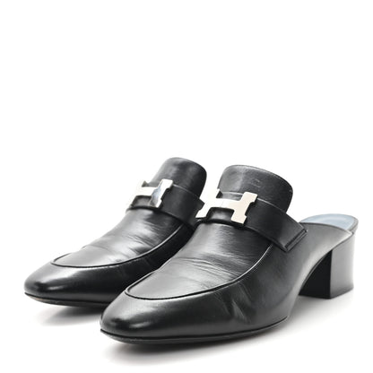 Hermes Goatskin Paradis Mules 37.5 Black 4 of 10