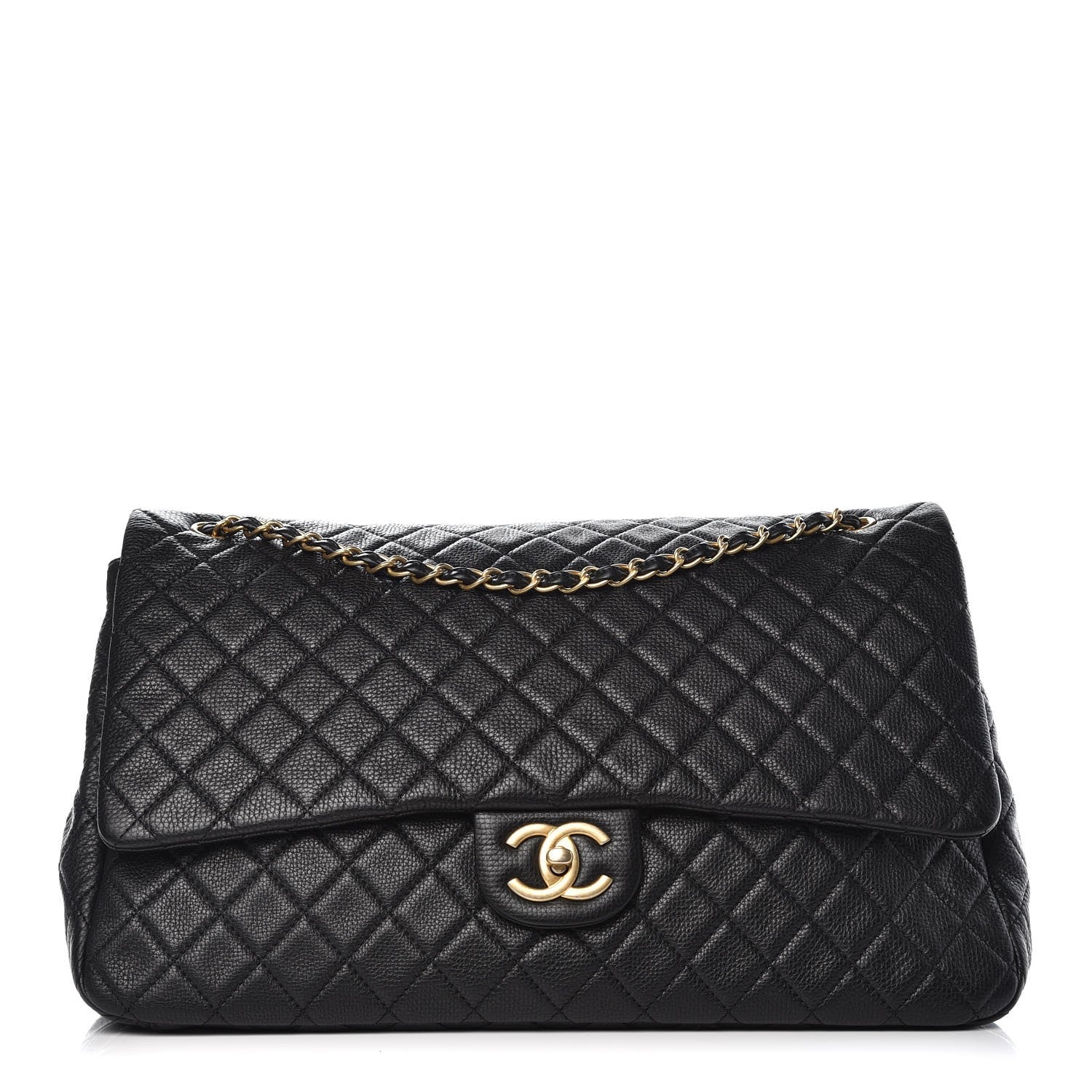 Chanel Calfskin Quilted XXL Travel Flap Bag Black 1 of 8
