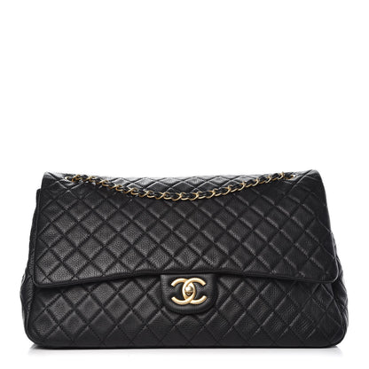 Chanel Calfskin Quilted XXL Travel Flap Bag Black 1 of 8