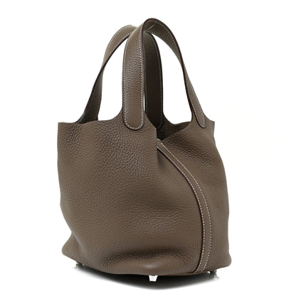 Hermes Taurillon Clemence Picotin Lock 18 PM Etoupe 3 of 10