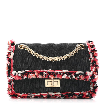 Chanel Denim Tweed 2.55 Reissue 224 Flap  Black 1 of 10