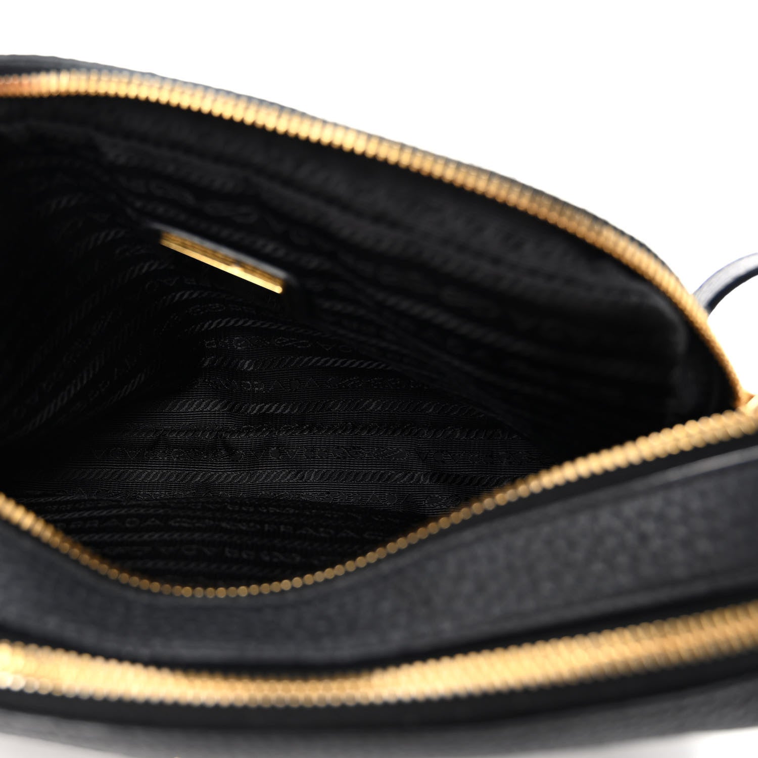 Prada Vitello Daino Medium Double Zip Shoulder Bag Black 5 of 10