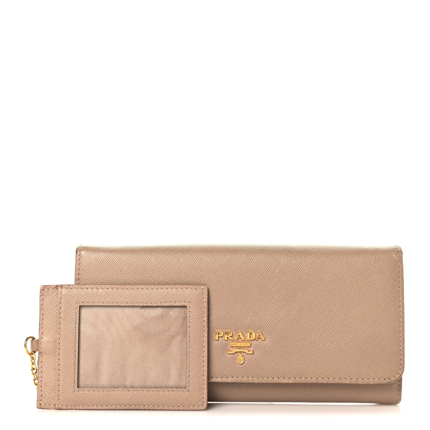 Saffiano Metal Continental Flap Wallet Cammeo