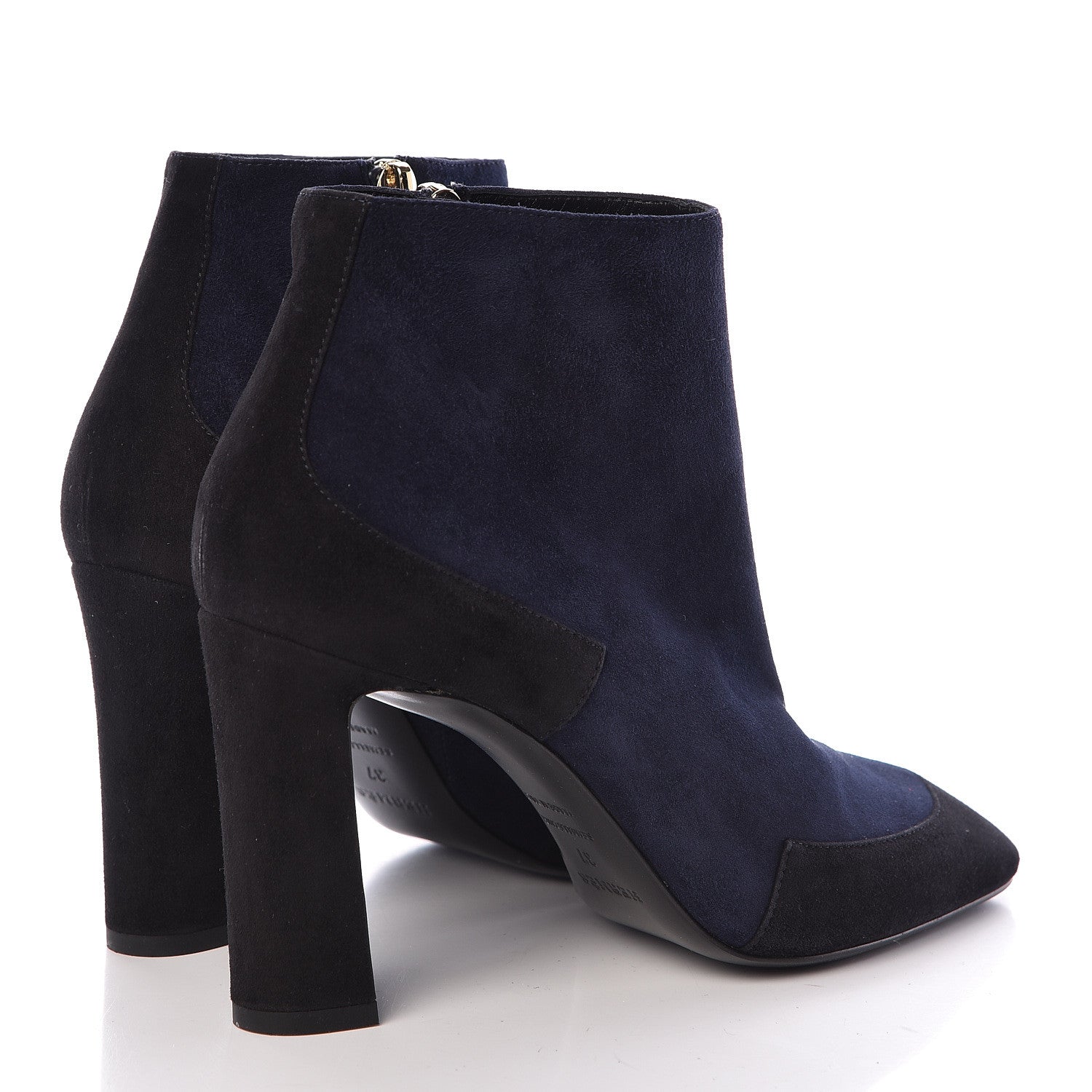 Hermes Suede Goatskin Neila Ankle Boots 37 Marine Black 4 of 13
