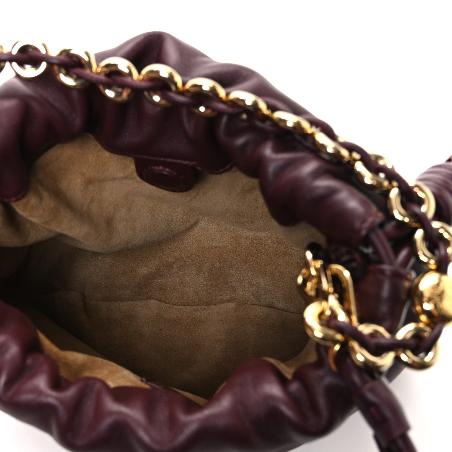 Loewe Mellow Nappa Donut Chain Mini Flamenco Knot Clutch Dark Burgundy 5 of 11