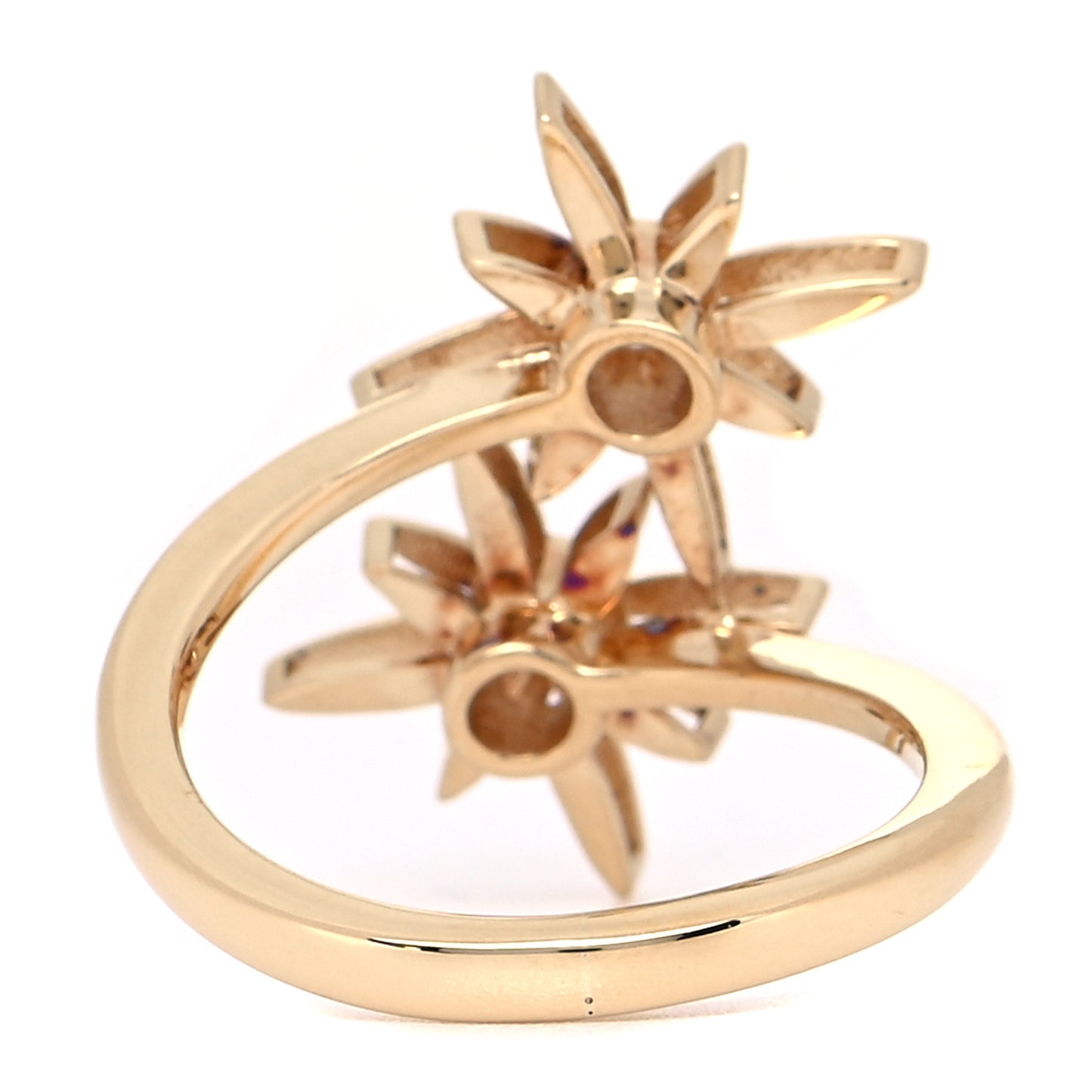 X DISNEY 18K Yellow Gold Diamond Cinderella Star Duo Ring 49 4.75