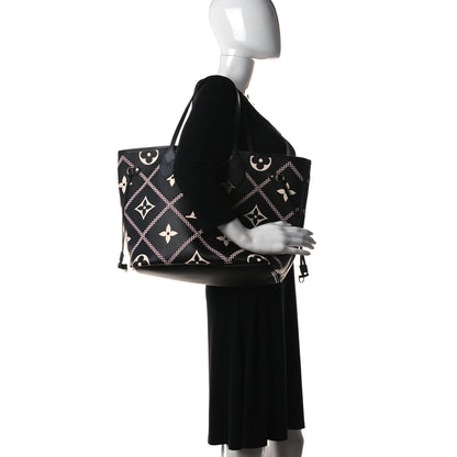 Louis Vuitton Empreinte Monogram Giant Broderies Neverfull MM Black 2 of 8