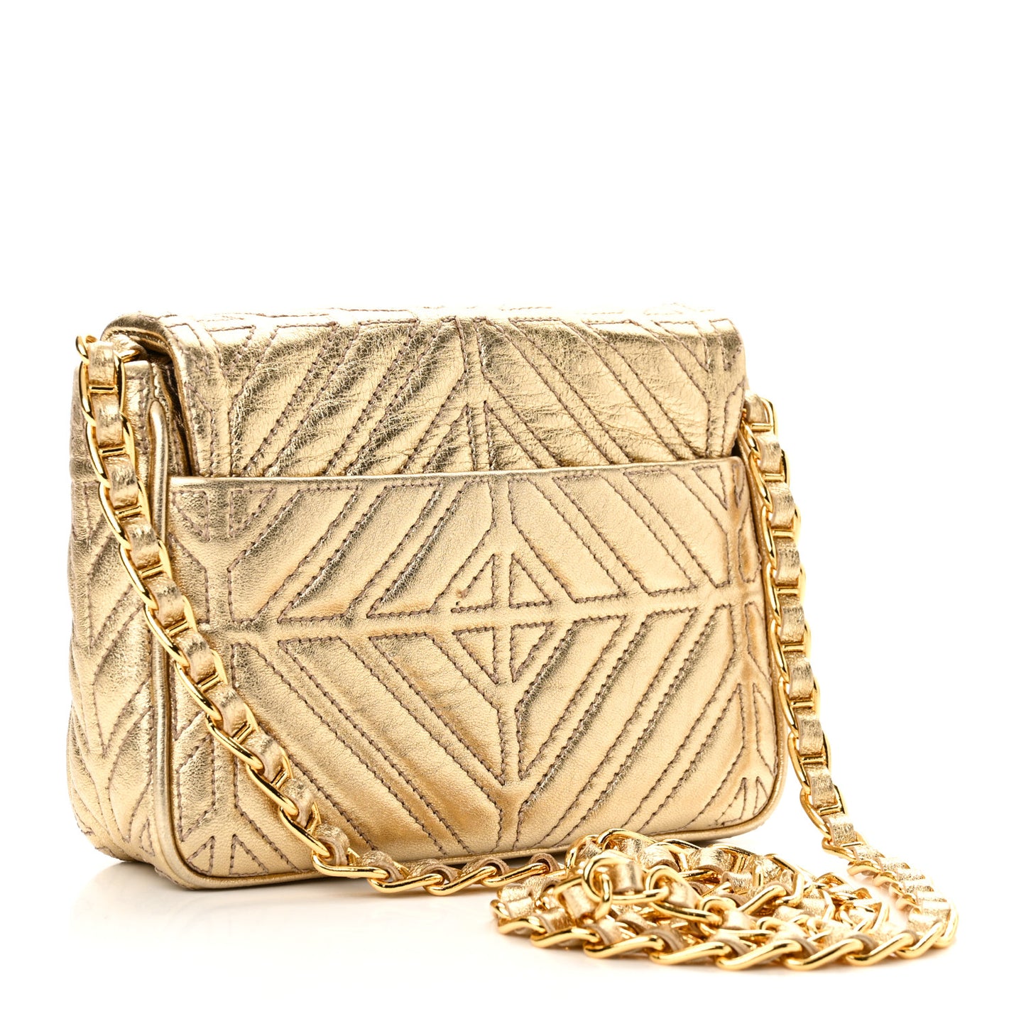 Metallic Nappa Mosaico Pattina Crossbody Platino