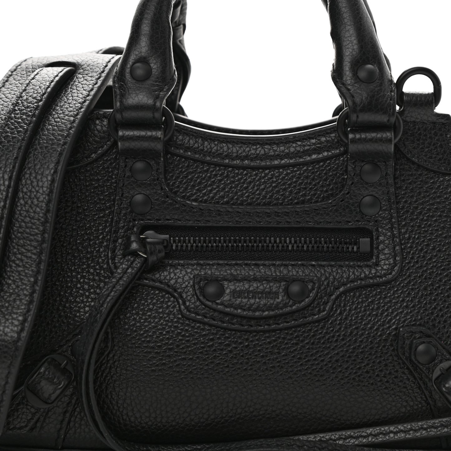Grained Calfskin Neo Classic Black Hardware Nano City Crossbody Black