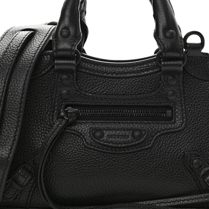 Balenciaga Grained Calfskin Neo Classic Black Hardware Nano City Crossbody Black 8 of 10