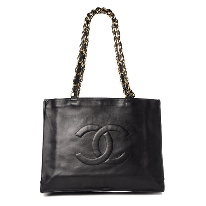 Chanel Lambskin CC Tote Black 1 of 15