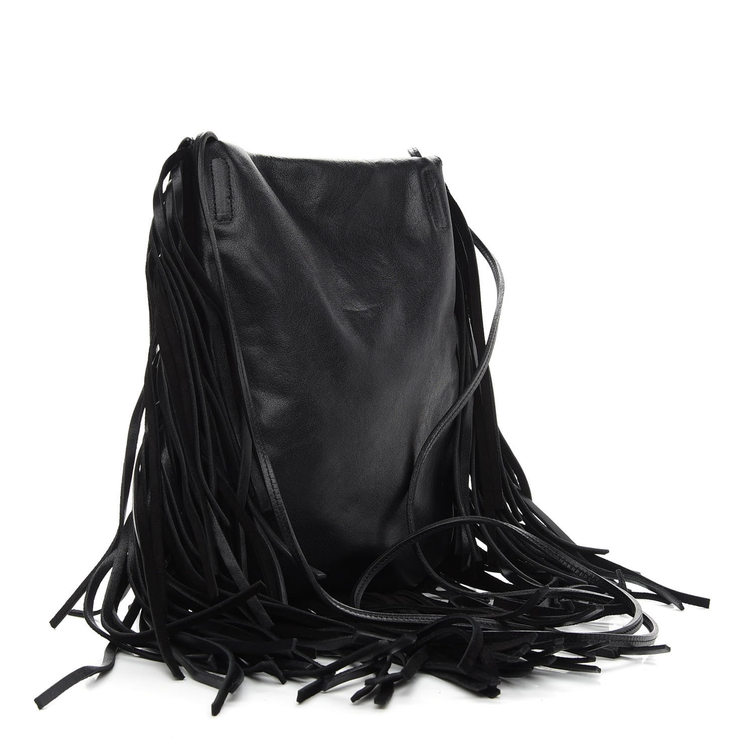 Saint Laurent Calfskin Fringe Small Studded Anita Crossbody Bag Black 3 of 9