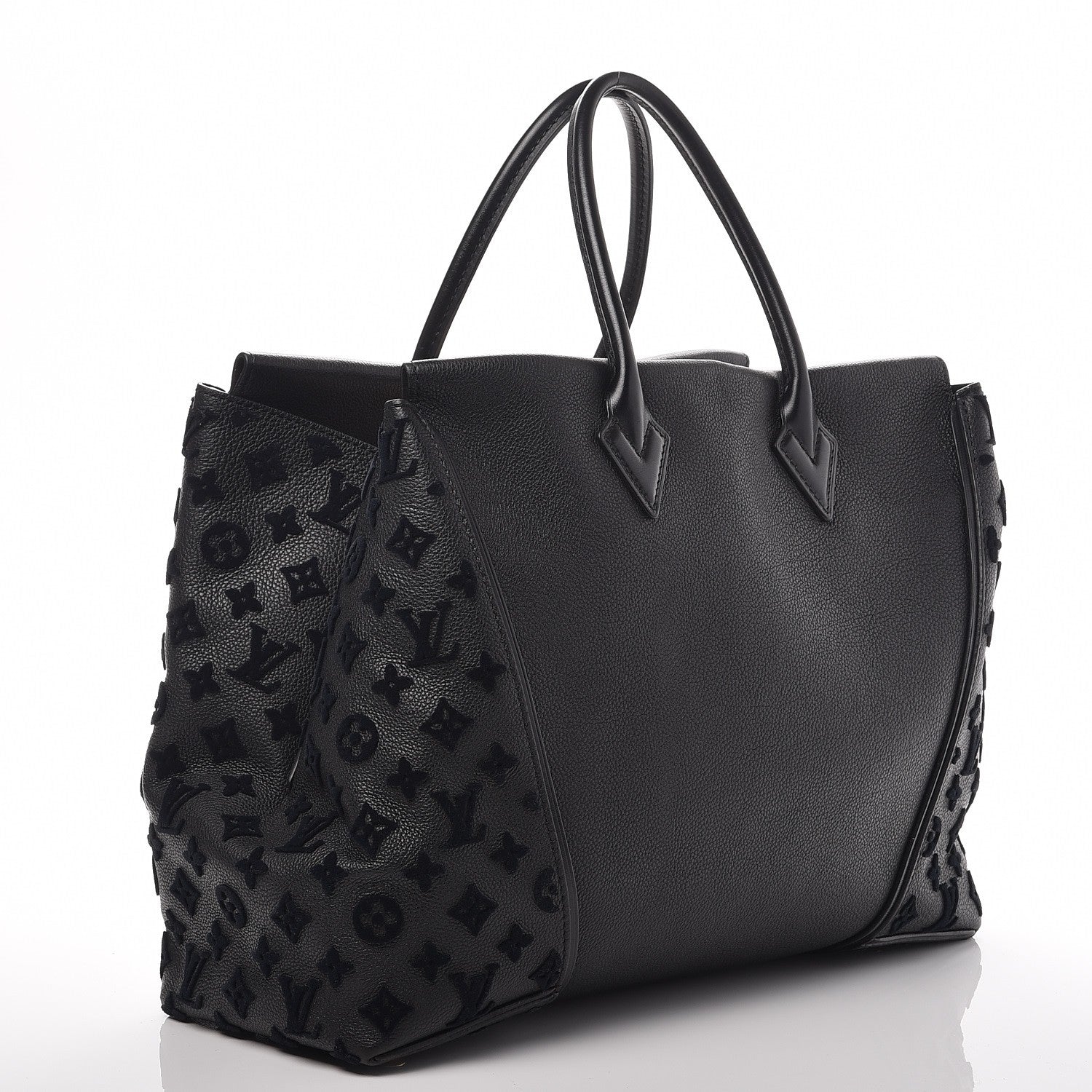 Louis Vuitton Cuir Orfevre Veau Cachemire Tote W GM Black 3 of 7