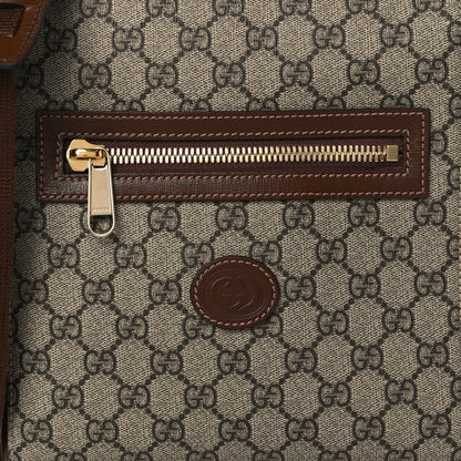 Gucci GG Supreme Monogram Azalea Calfskin Retro Interlocking G Flat Messenger Bag Beige Ebony Brown Sugar 6 of 8