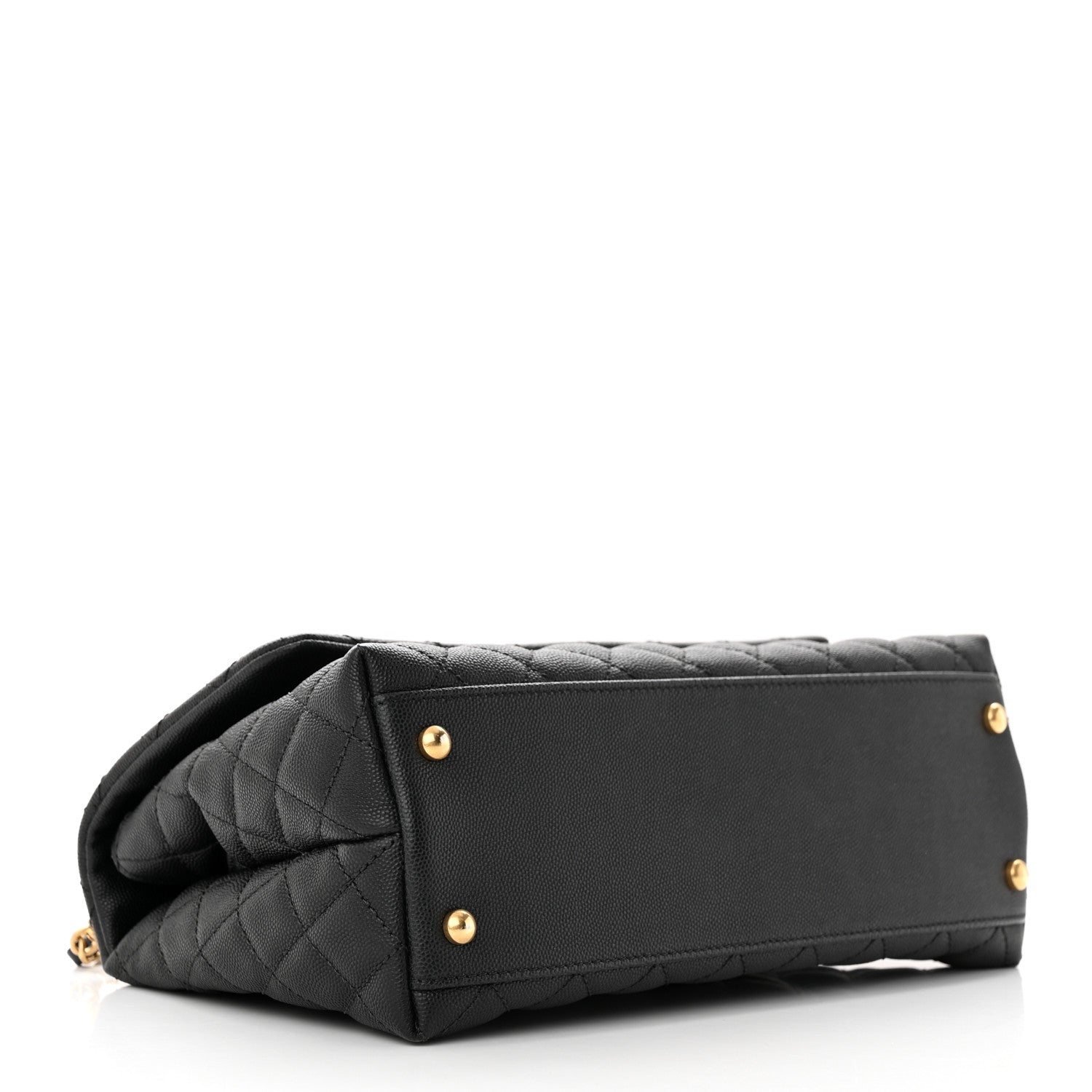 Chanel Caviar Lizard Embossed Quilted Small Coco Handle Flap Black 4 of 12