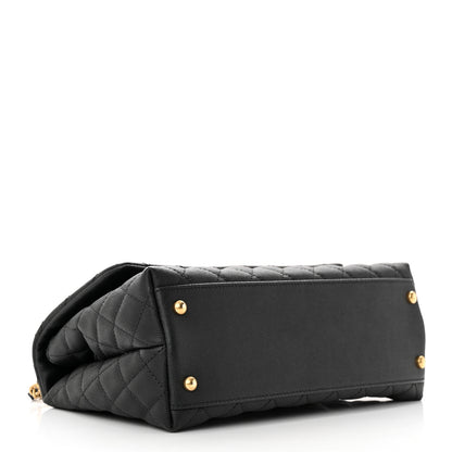 Chanel Caviar Lizard Embossed Quilted Small Coco Handle Flap Black 4 of 12