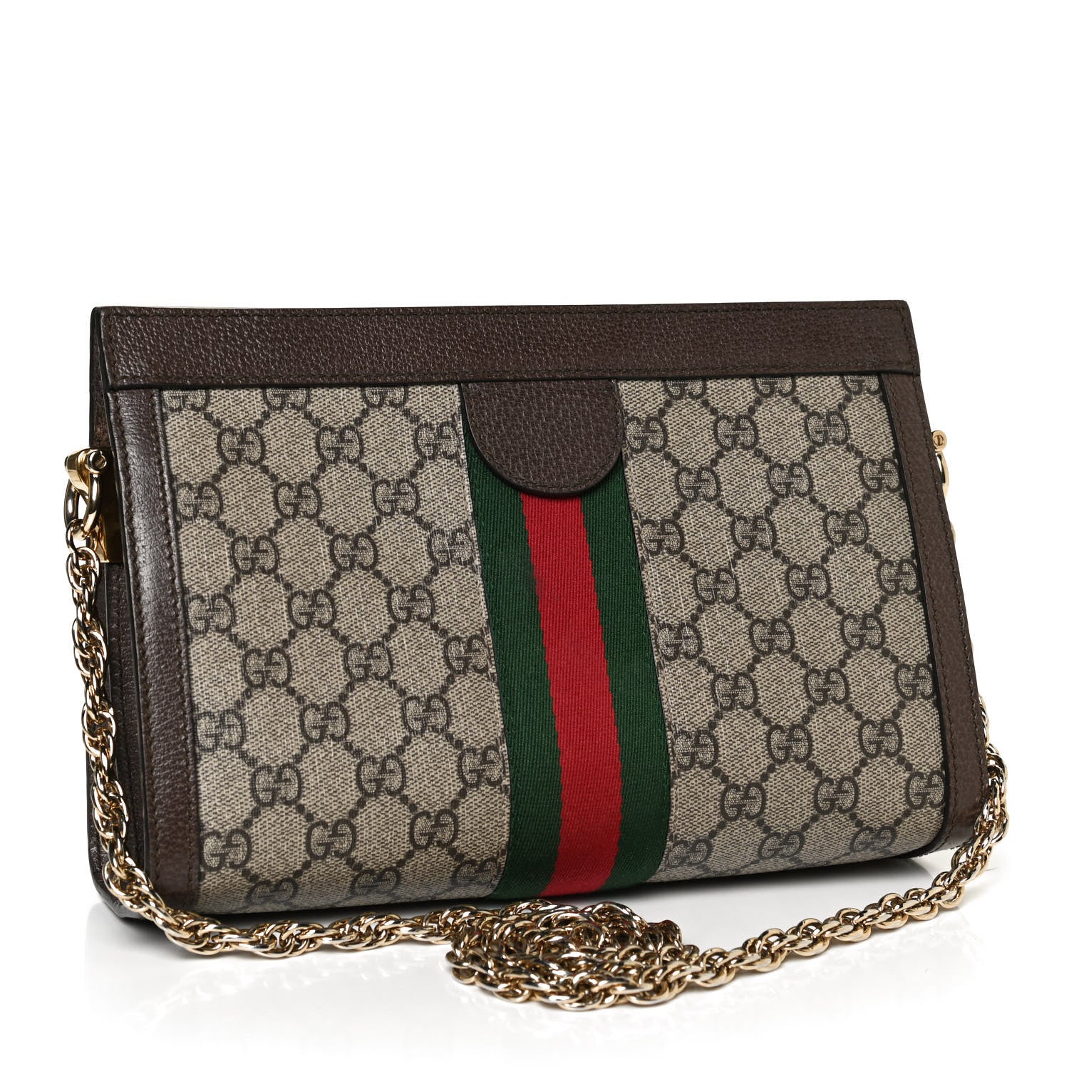 Gucci GG Supreme Monogram Web Small Ophidia Chain Shoulder Bag Brown 3 of 11