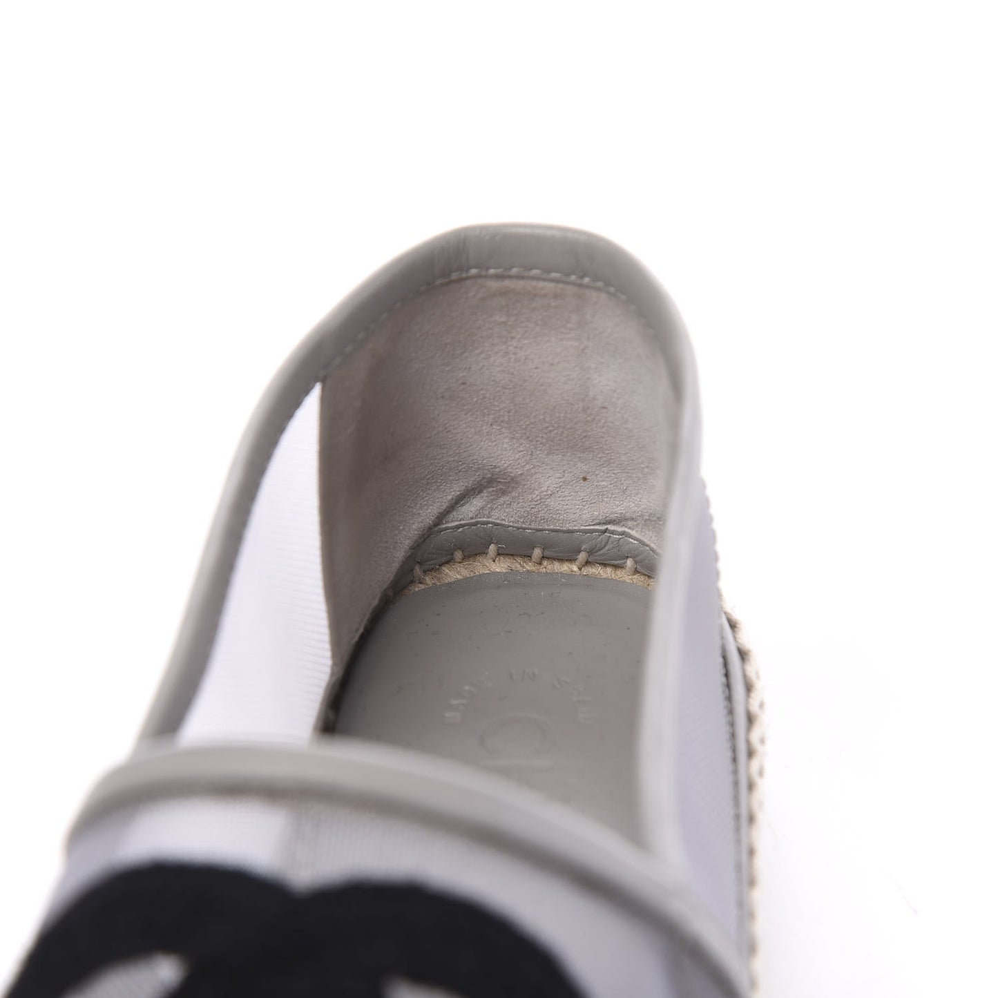 Mesh Grosgrain CC Espadrilles 36 Grey