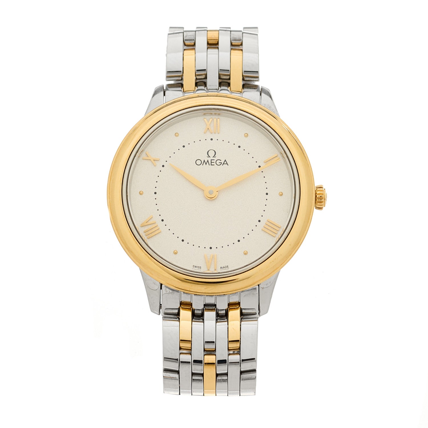 Omega Stainless Steel 18K Yellow Gold 30mm De Ville Prestige Quartz Watch 434.20.30.60.02.002 1 of 5