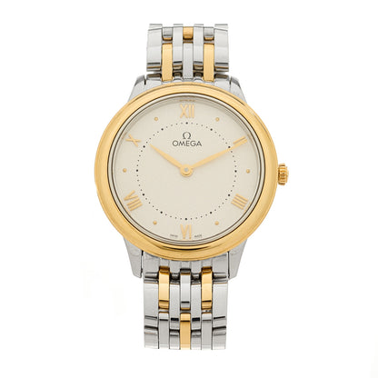 Omega Stainless Steel 18K Yellow Gold 30mm De Ville Prestige Quartz Watch 434.20.30.60.02.002 1 of 5
