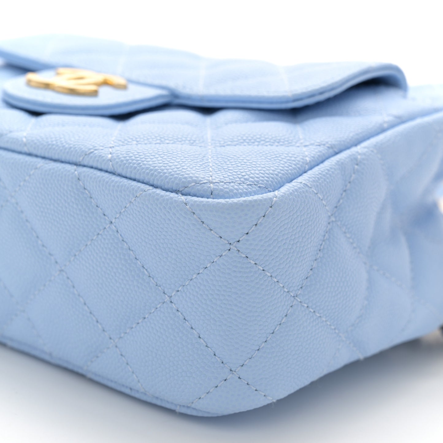 Caviar Quilted Small Wavy CC Hobo Blue