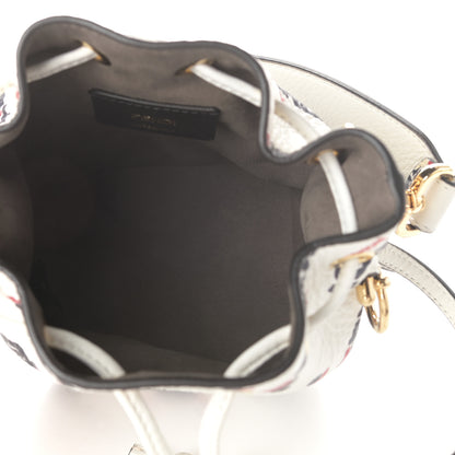 Fendi X FILA Vitello F is Fendi Mania Mini Mon Tresor Bucket Bag White 5 of 9