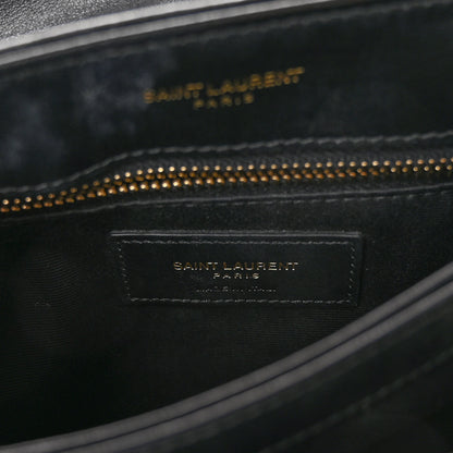 Saint Laurent Calfskin Y Quilted Monogram Toy Loulou Crossbody Bag Black 7 of 10