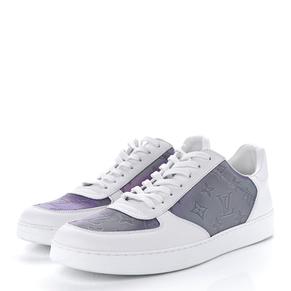 Louis Vuitton Calfskin Iridescent Monogram Rivoli Sneakers 9.5 White 3 of 10