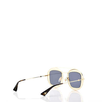 Gucci Round Frame Sylvie Web Sunglasses GG0105S Gold 4 of 9