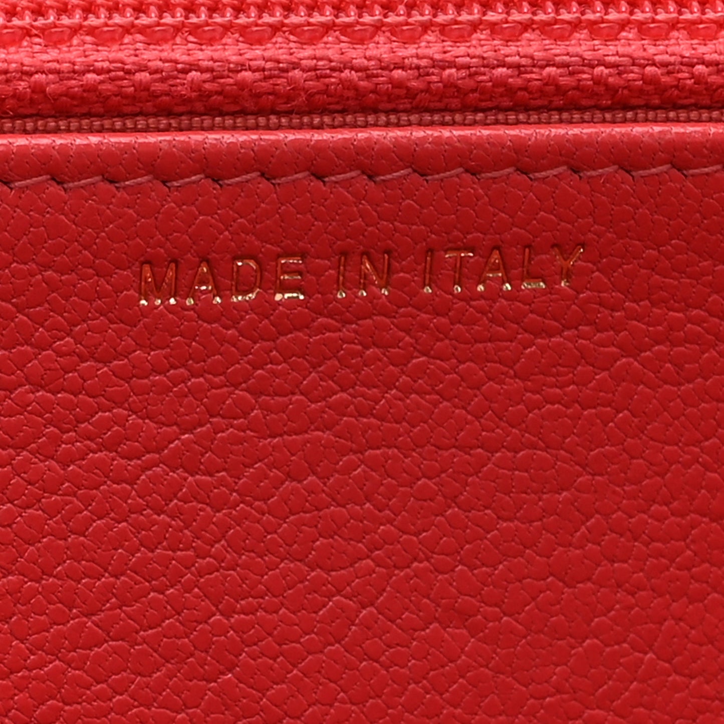 Shiny Goatskin Chevron Quilted Statement Wallet On Chain WOC Red