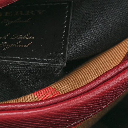 Burberry Derby Calfskin House Check Small Camberley Mahogany Red 14 of 14