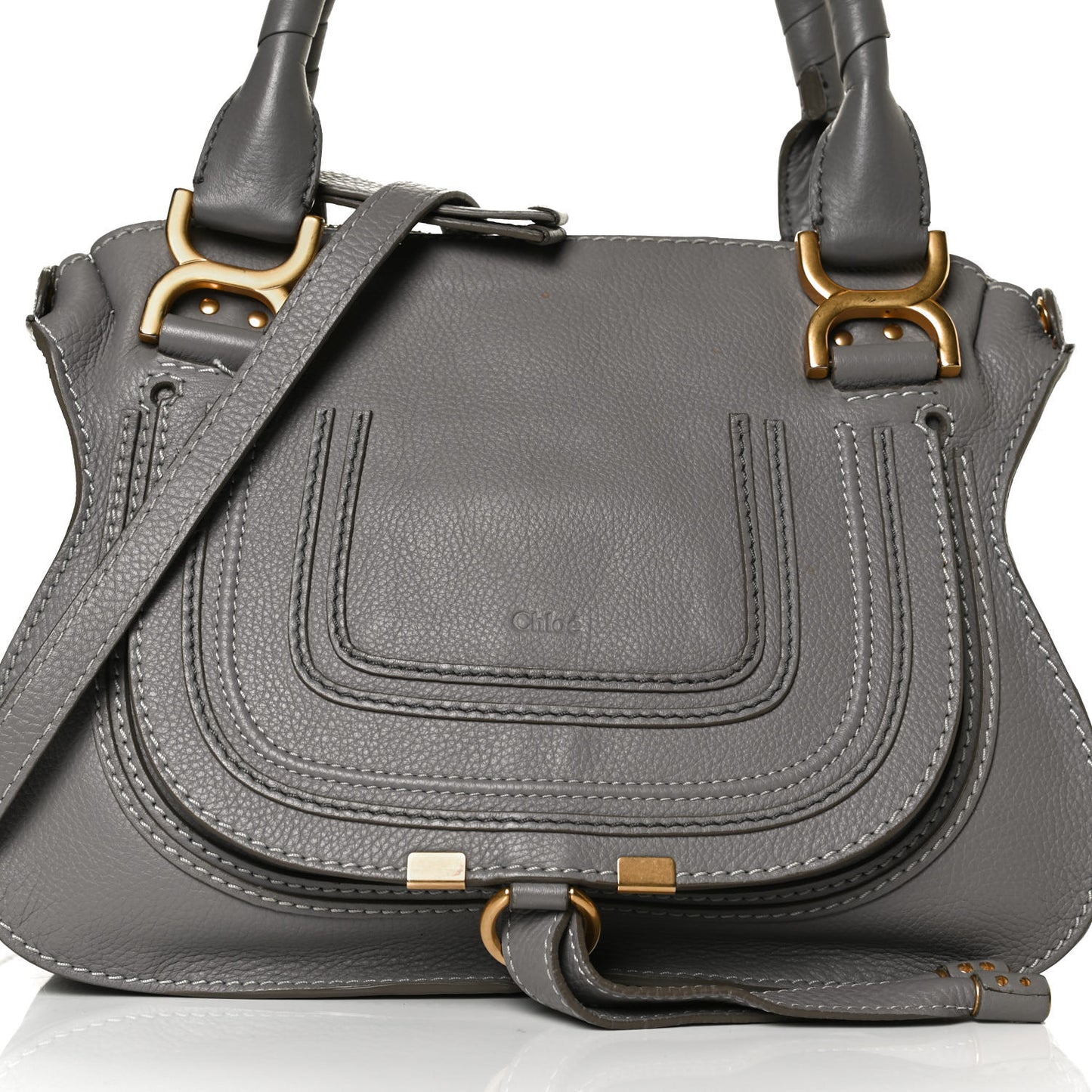 Calfskin Small Marcie Satchel Cashmere Grey
