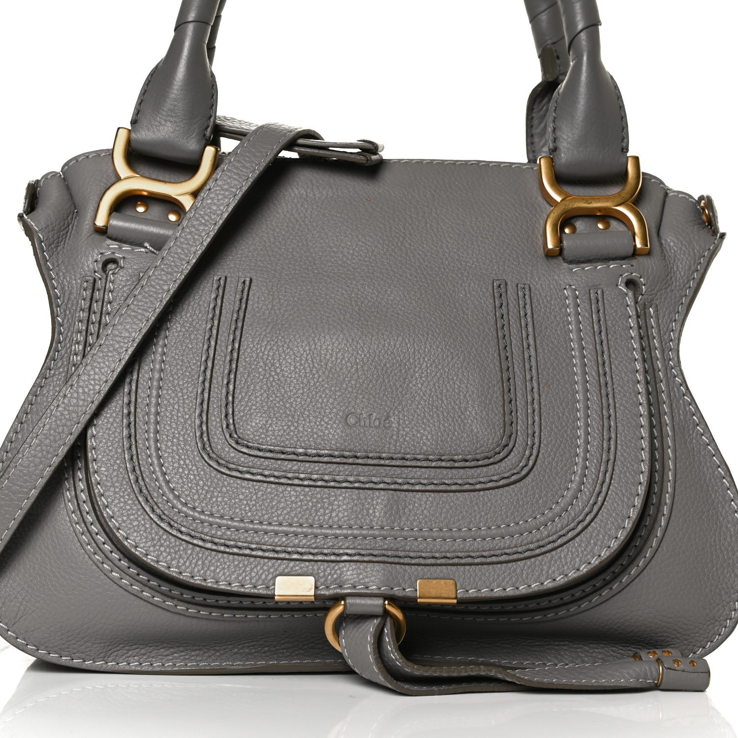 Chloe Calfskin Small Marcie Satchel Cashmere Grey 8 of 15