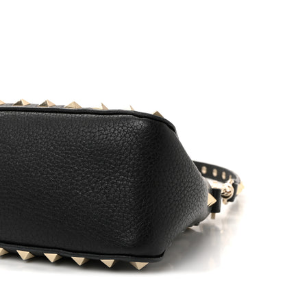 Valentino Garavani Pebbled Calfskin Small Rockstud Flip Lock Shoulder Bag Black 9 of 9