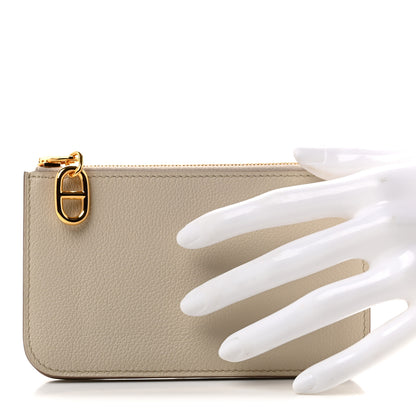 Hermes Evercolor Zipengo Chain D'Ancre Card Holder Craie 2 of 7