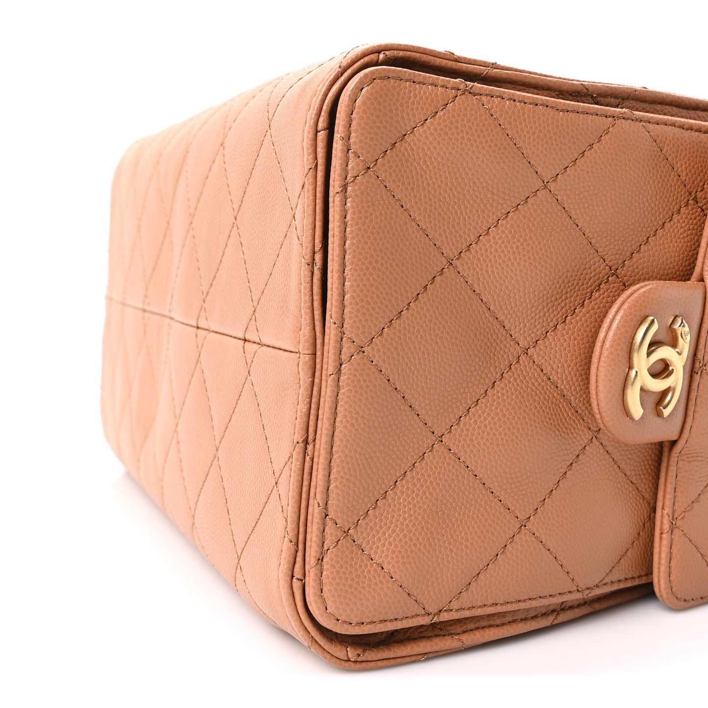 Caviar Quilted Small Chanel 25 Handbag Dark Beige
