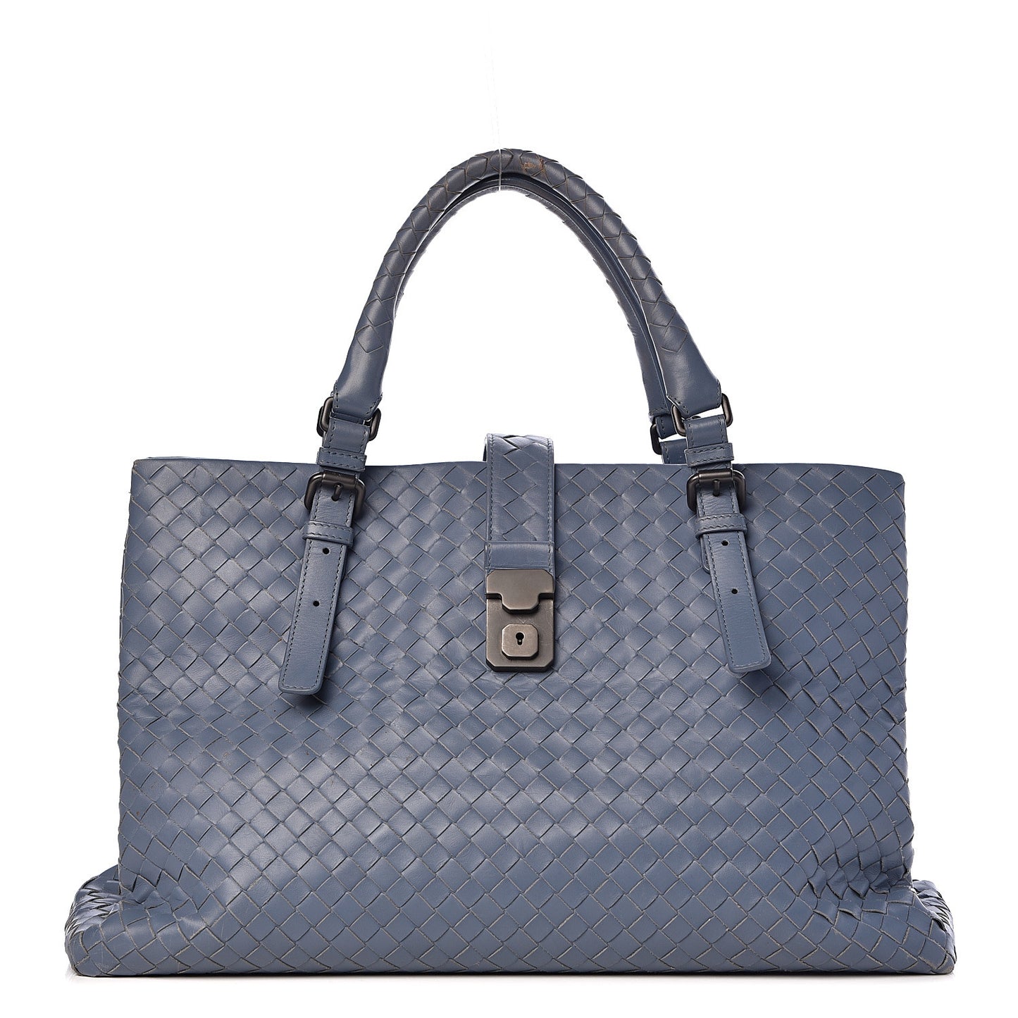 Nappa Intrecciato Medium Roma Tote Baltic Blue
