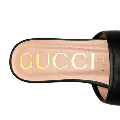 Gucci Nappa Horsebit Flat Slide Sandals 38.5 Black 7 of 9