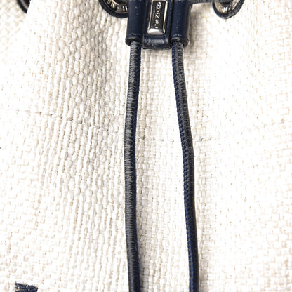 Chanel Woven Straw Raffia Large Deauville Backpack White Navy 8 of 13