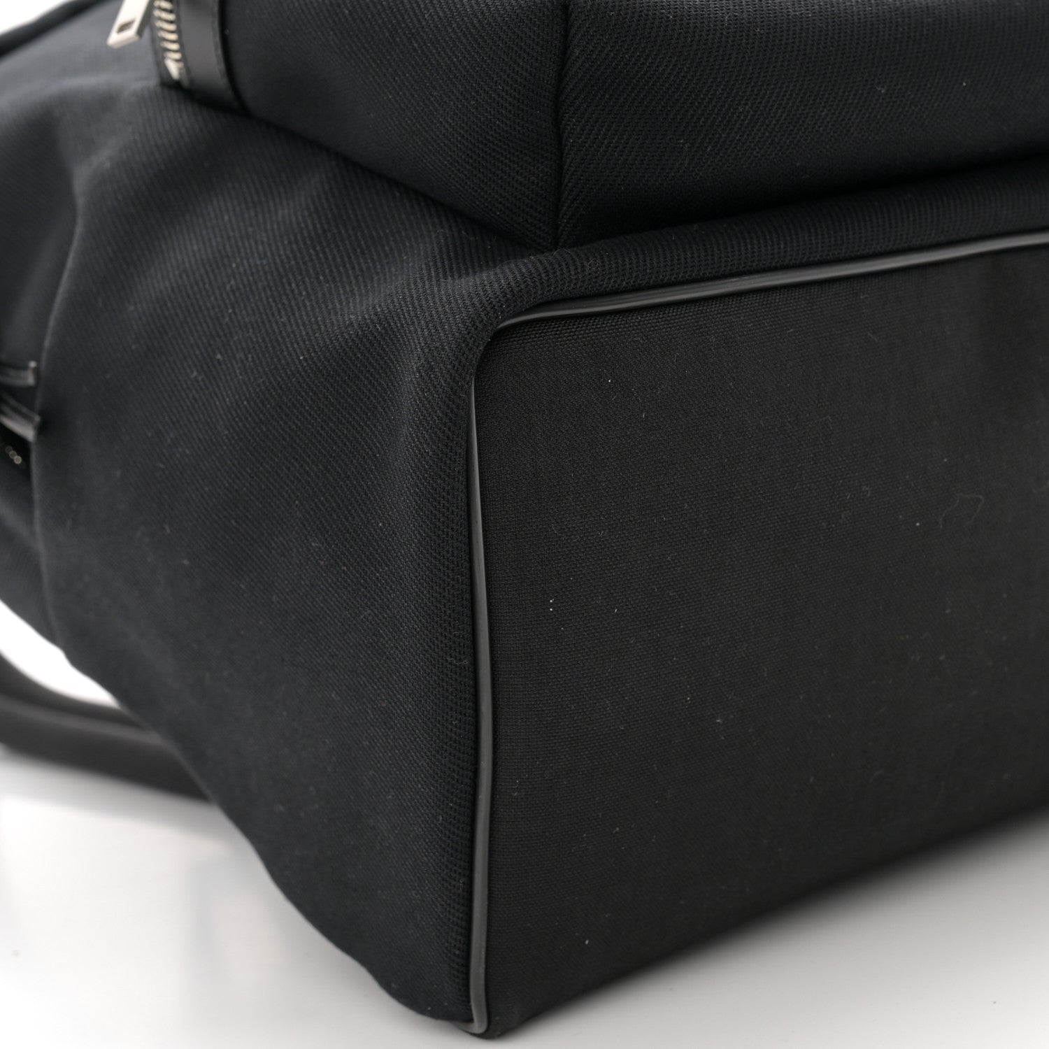Saint Laurent Canvas Signature Embroidered City Backpack Black 9 of 10