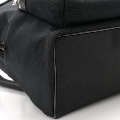 Saint Laurent Canvas Signature Embroidered City Backpack Black 9 of 10