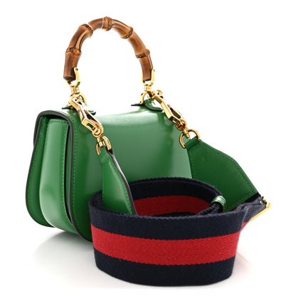 Gucci Boarded Dyana Lux Calfskin Web Mini Bamboo 1947 Top Handle Bag Spring Green 3 of 10