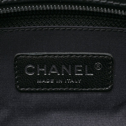 Chanel Coated Canvas Quilted Large Paris Biarritz Tote Black 8 of 12