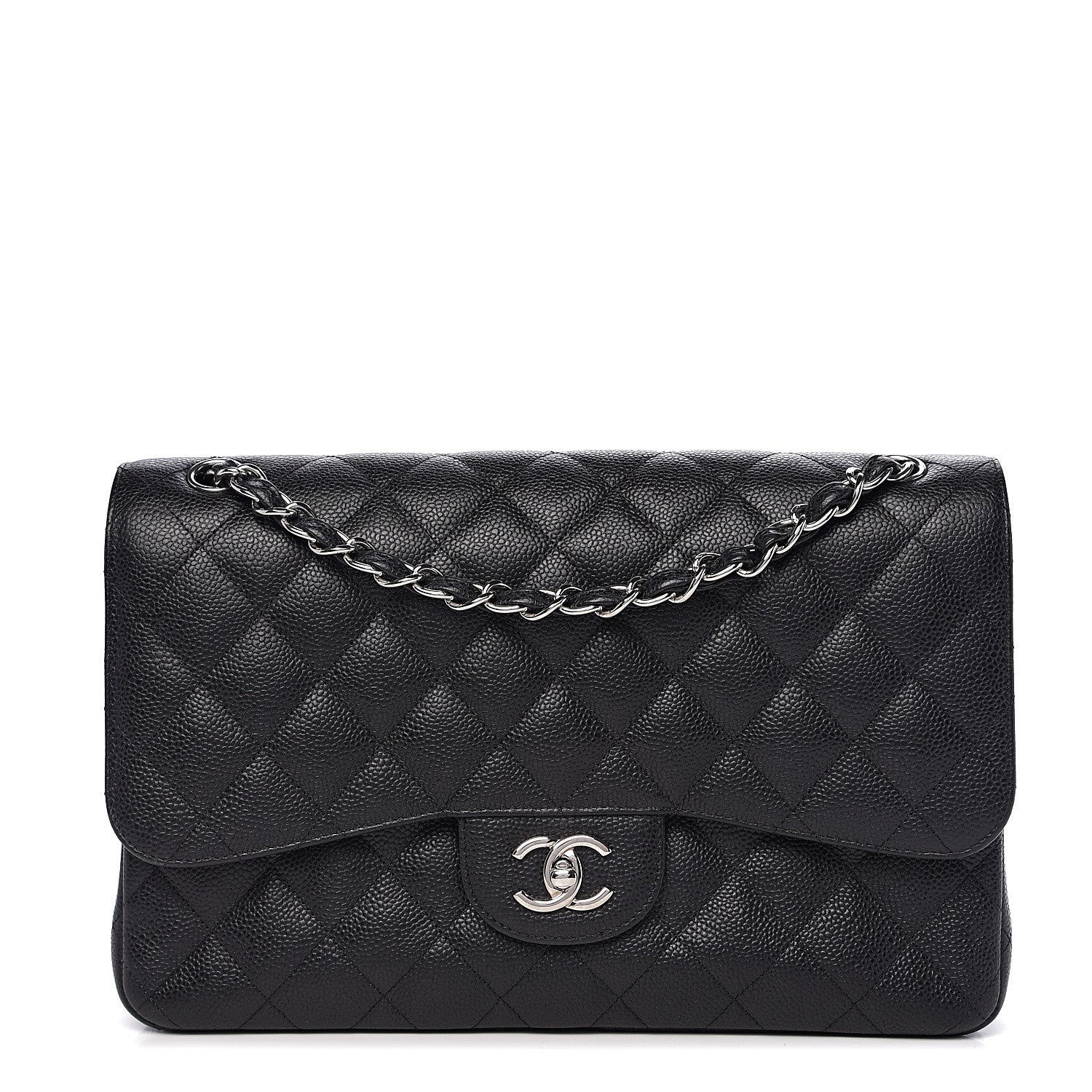 Chanel Caviar Quilted Jumbo Double Flap Black 1 of 14
