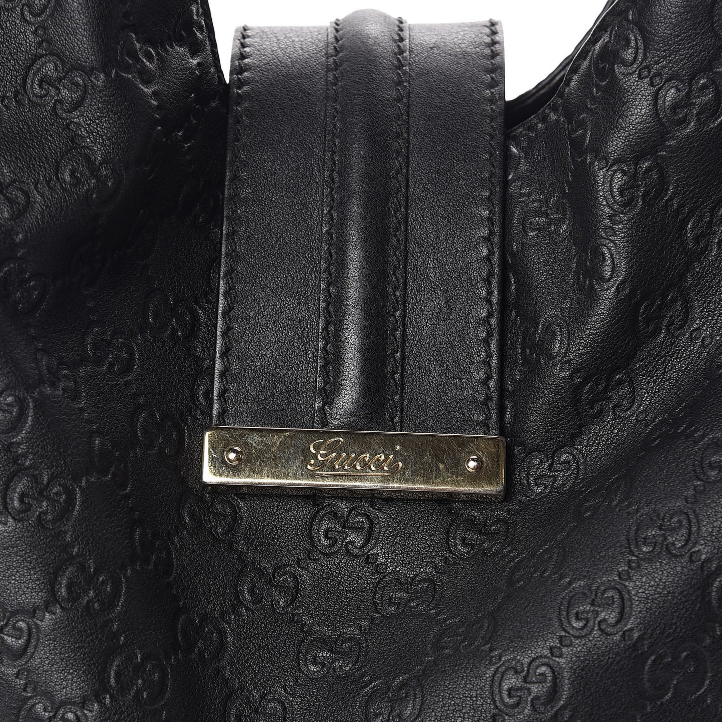 Guccissima Large New Ladies Web Hobo Black