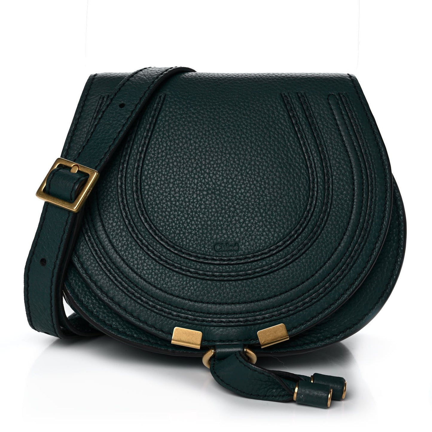 Calfskin Mini Marcie Round Crossbody Bag Teal