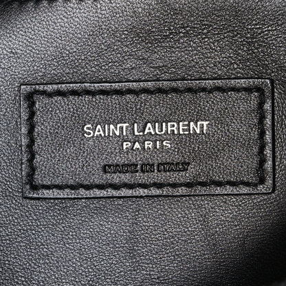 Saint Laurent Calfskin Crocodile Embossed West Hollywood Monogram Fold-Over Dark Brown 5 of 9