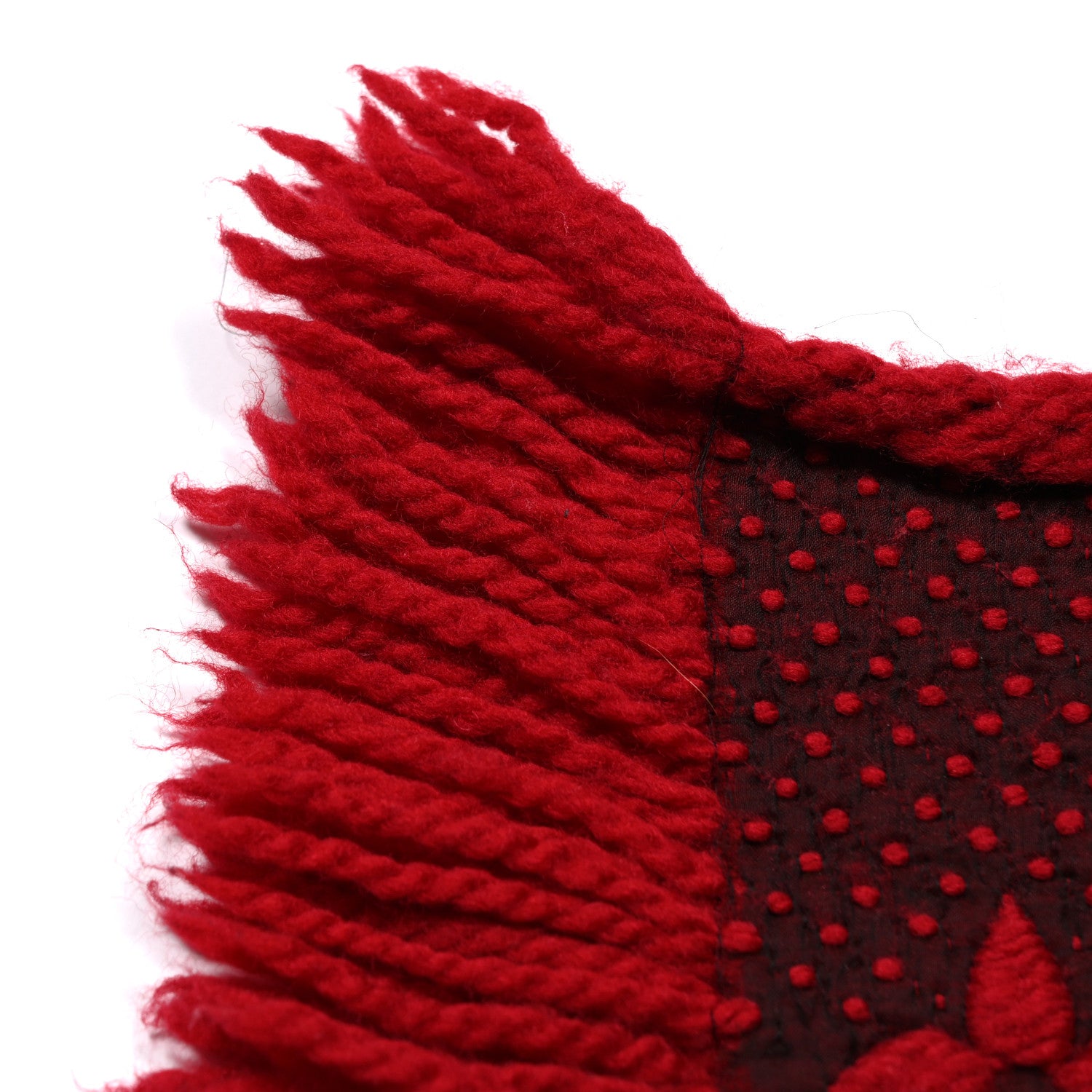 Louis Vuitton Wool Silk Logomania Scarf Cherry 6 of 6