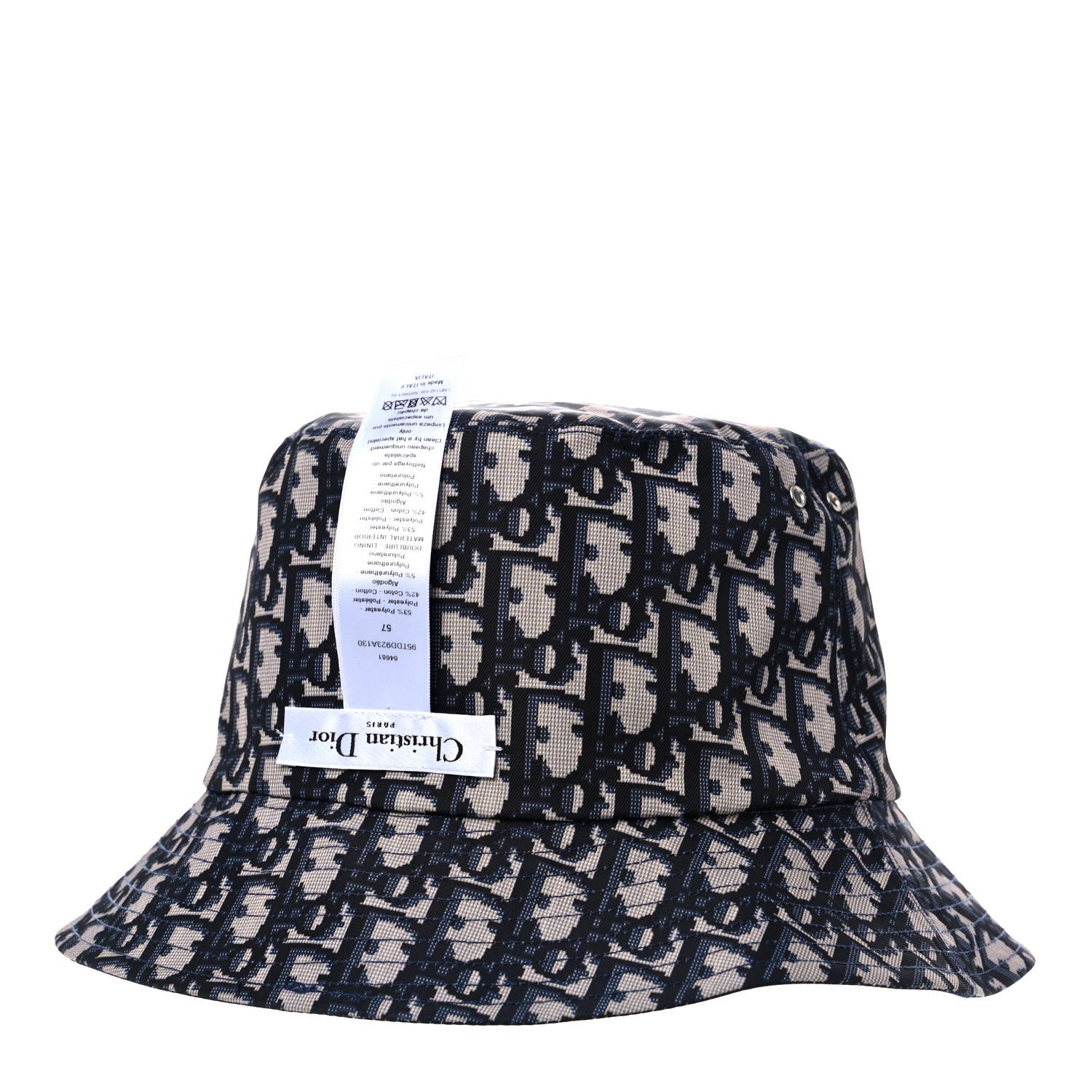 Christian Dior Oblique Reversible Teddy-D Brim Bucket Hat 57 Blue 6 of 13