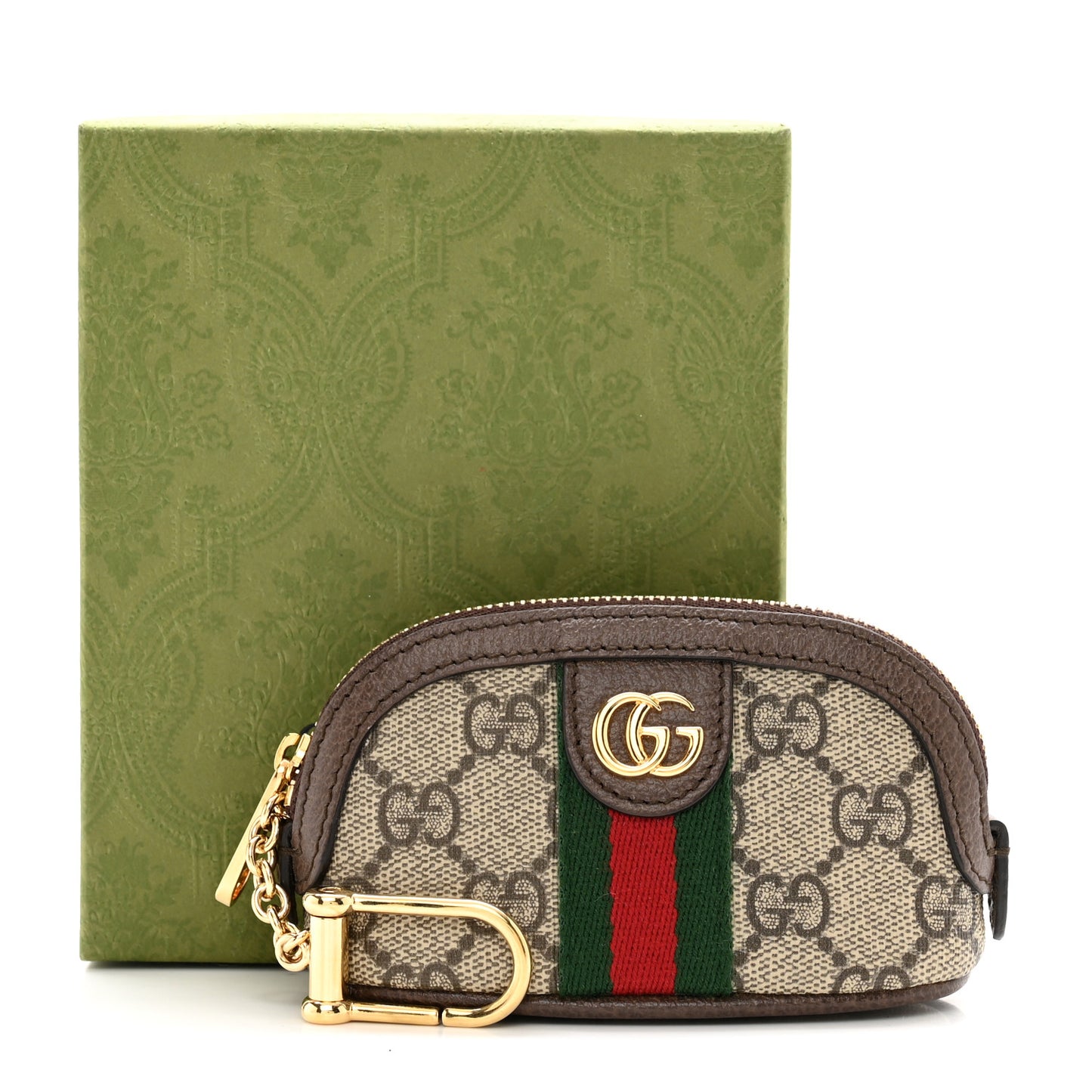 GG Supreme Monogram Web Ophidia Dome Key Pouch Beige New Acero